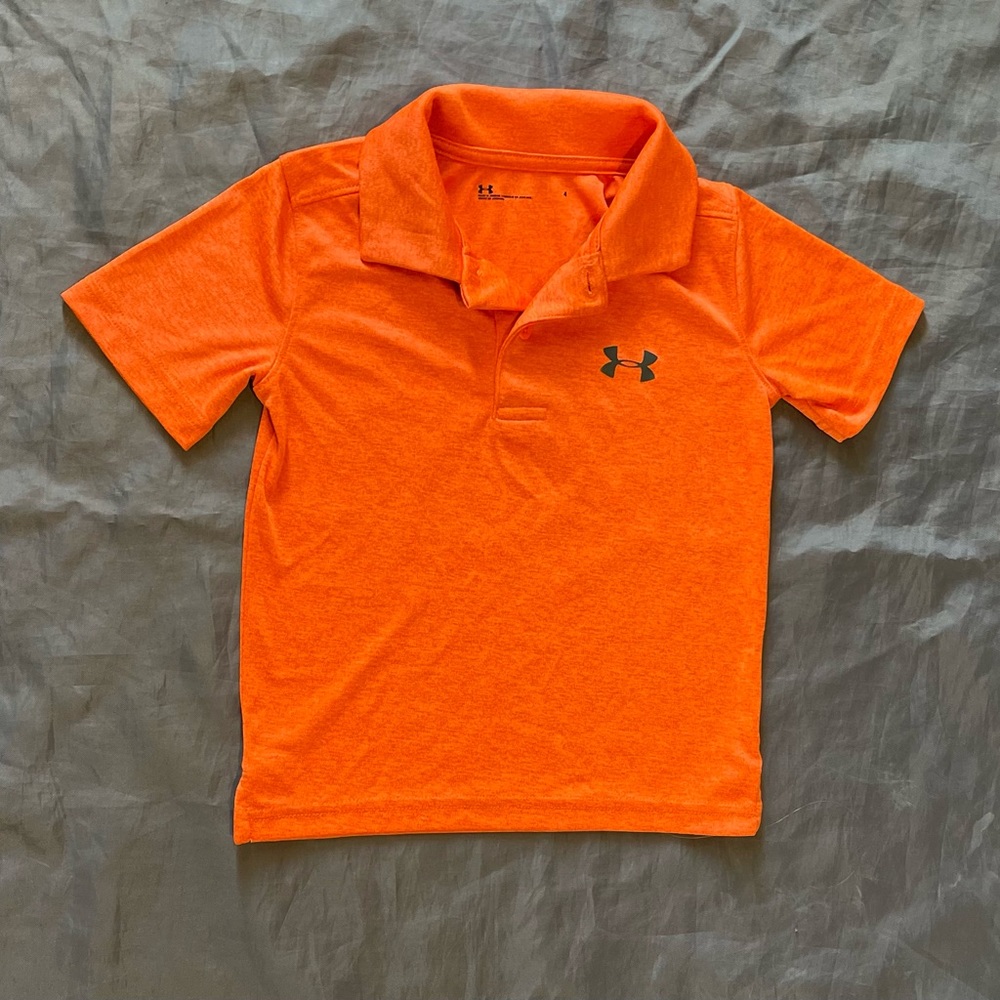 Under Armour Golf Polo Boys Toddler 4T Bright Orange